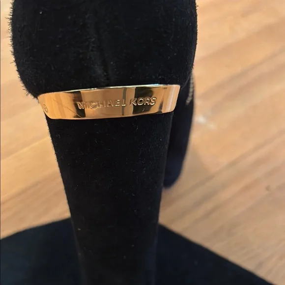 Michael Kors Black and Gold Ankle Boots Sleek Design - Picture 2 of 14